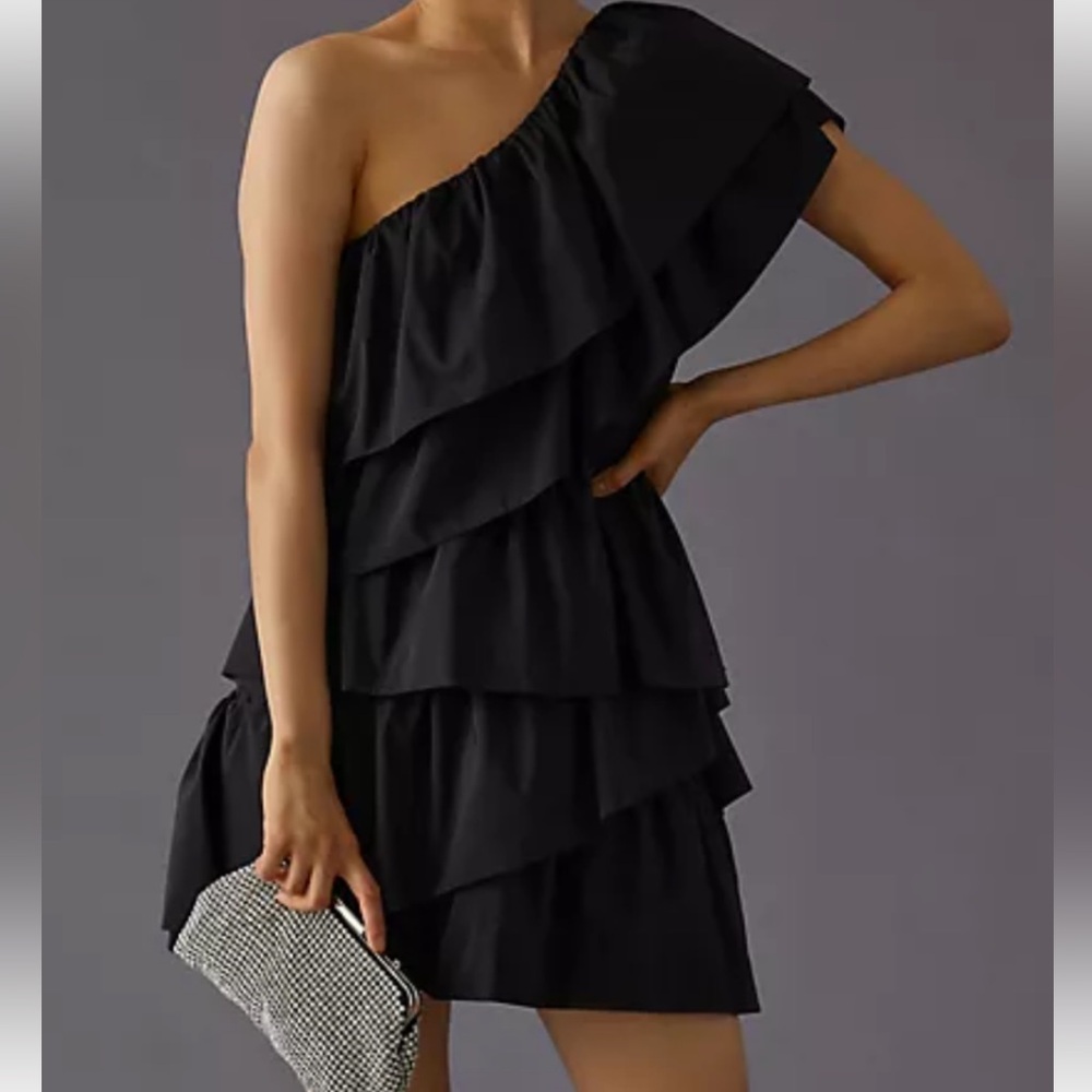 Endless Rose Black Tiered Mini Dress